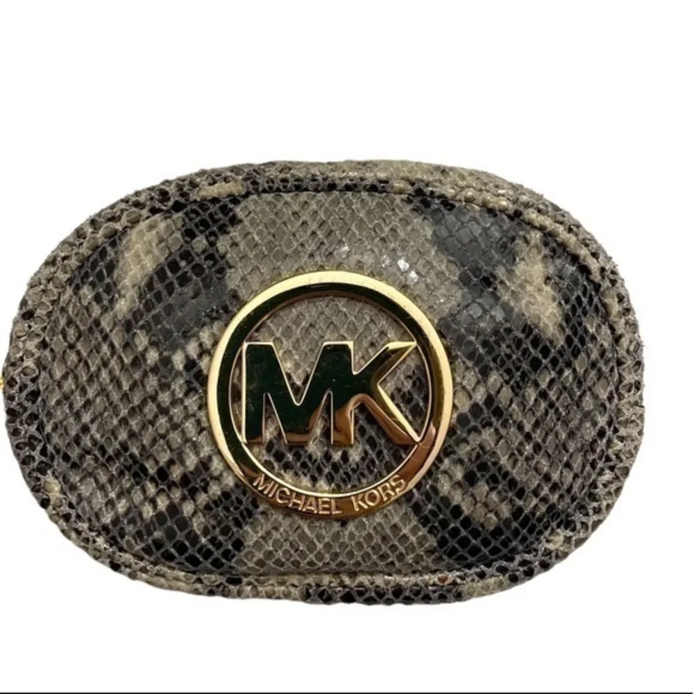 Michael Kors python embossed snakeskin embossed leather cosmetic pouch